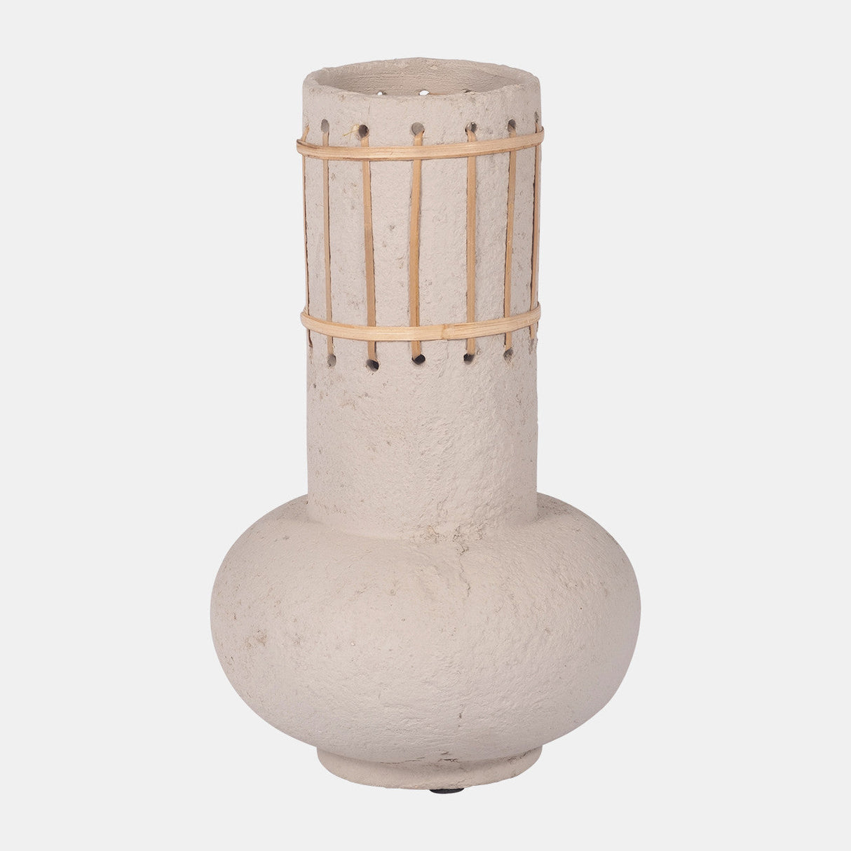 Ecomix, 12" Top Weave Nomad Vase, Ivory