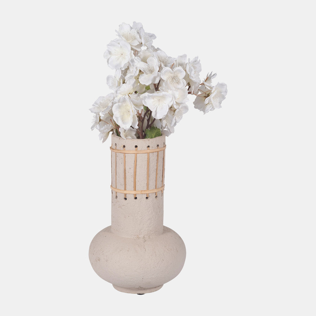 Ecomix, 12" Top Weave Nomad Vase, Ivory