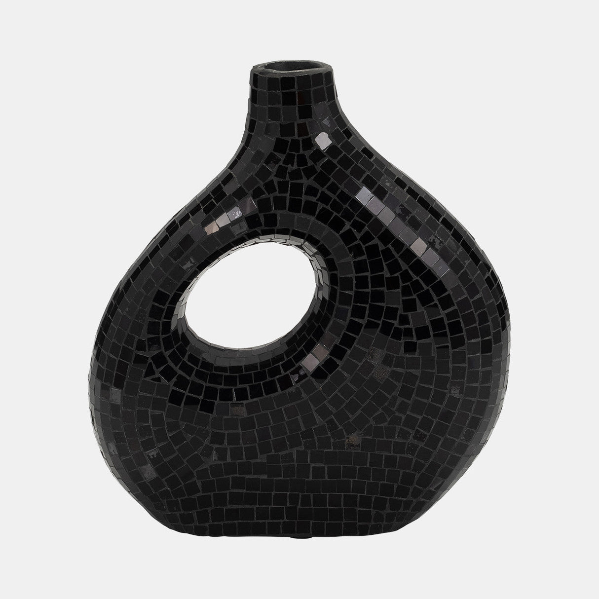 Ecomix, 13" Mosaic Vase, Black