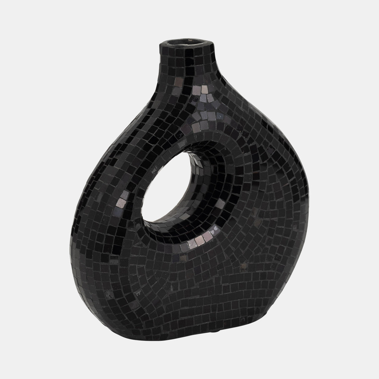 Ecomix, 13" Mosaic Vase, Black