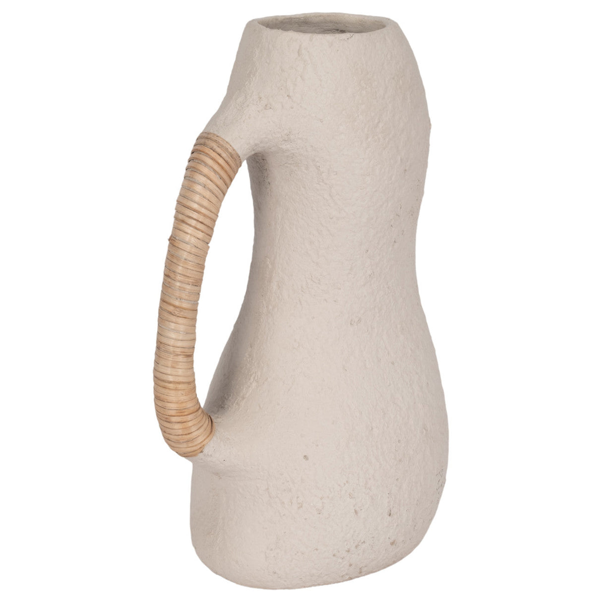 Ecomix, 13" Organic Vase With Caning, Ivory