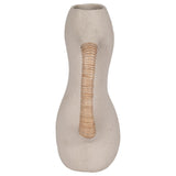 Ecomix, 13" Organic Vase With Caning, Ivory