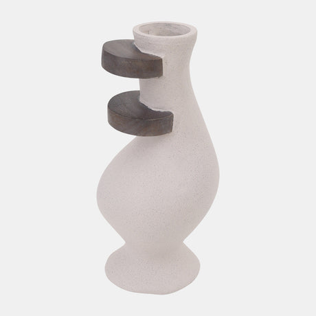 Ecomix, 15" Abstract Vase, Ivory