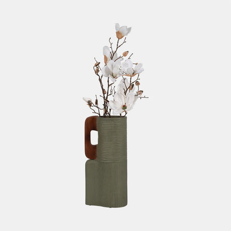 Ecomix, 17" Vase With Handles, Sage Green