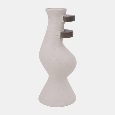 Ecomix, 18" Abstract Vase, Ivory