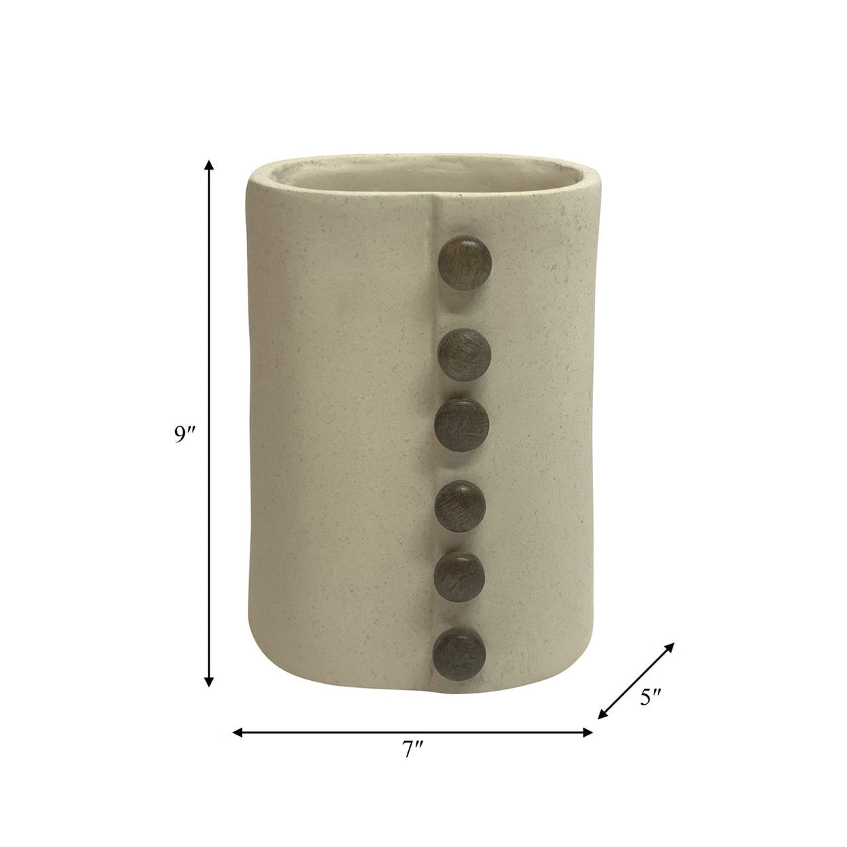 Ecomix, 9" Button Vase, Ivory