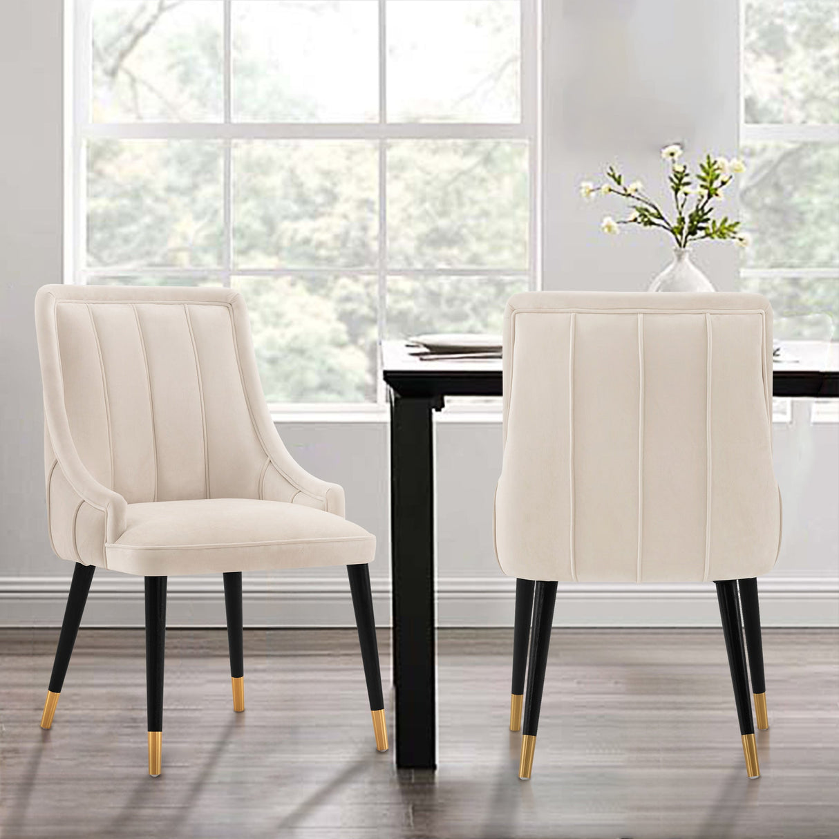 Eda Dining Chair in Cream by Manhattan Comfort at Eve Furniture