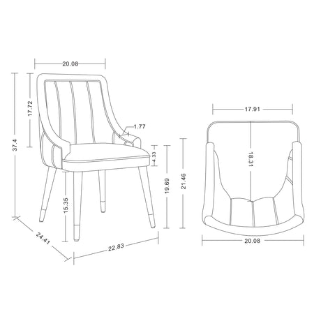 Eda Dining Chair in Cream by Manhattan Comfort at Eve Furniture
