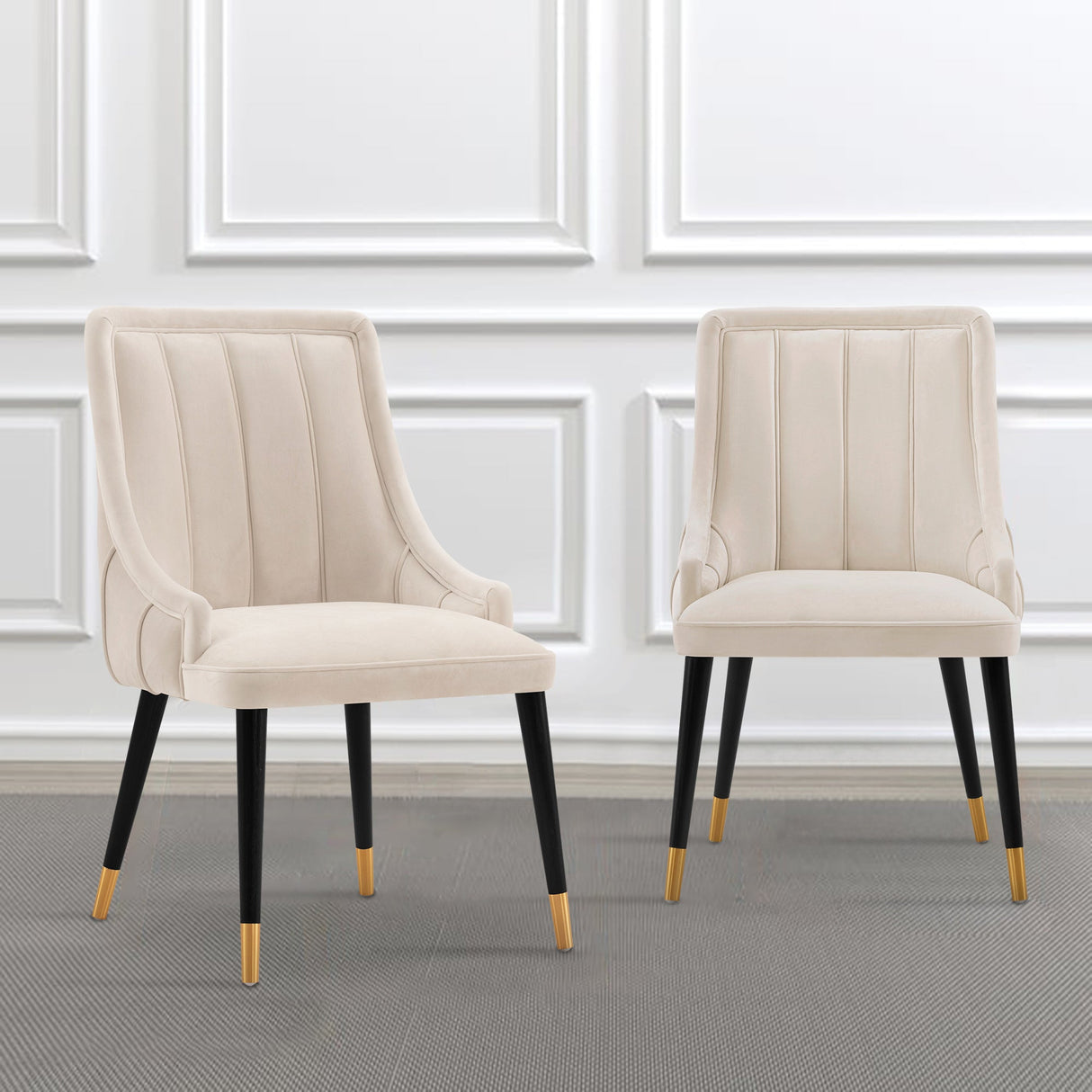 Eda Dining Chair in Cream (set of 2) by Manhattan Comfort at Eve Furniture