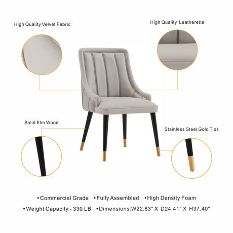 Eda Dining Chair in Grey by Manhattan Comfort at Eve Furniture