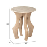 Eda White & Natural Side Table by Zuomod at Eve Furniture