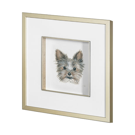 Eddie (Yorkie 1) by Mercana Studio a Hand Embellished Textured Framed Art Print Matted under Glass by Mercana at Eve Furniture