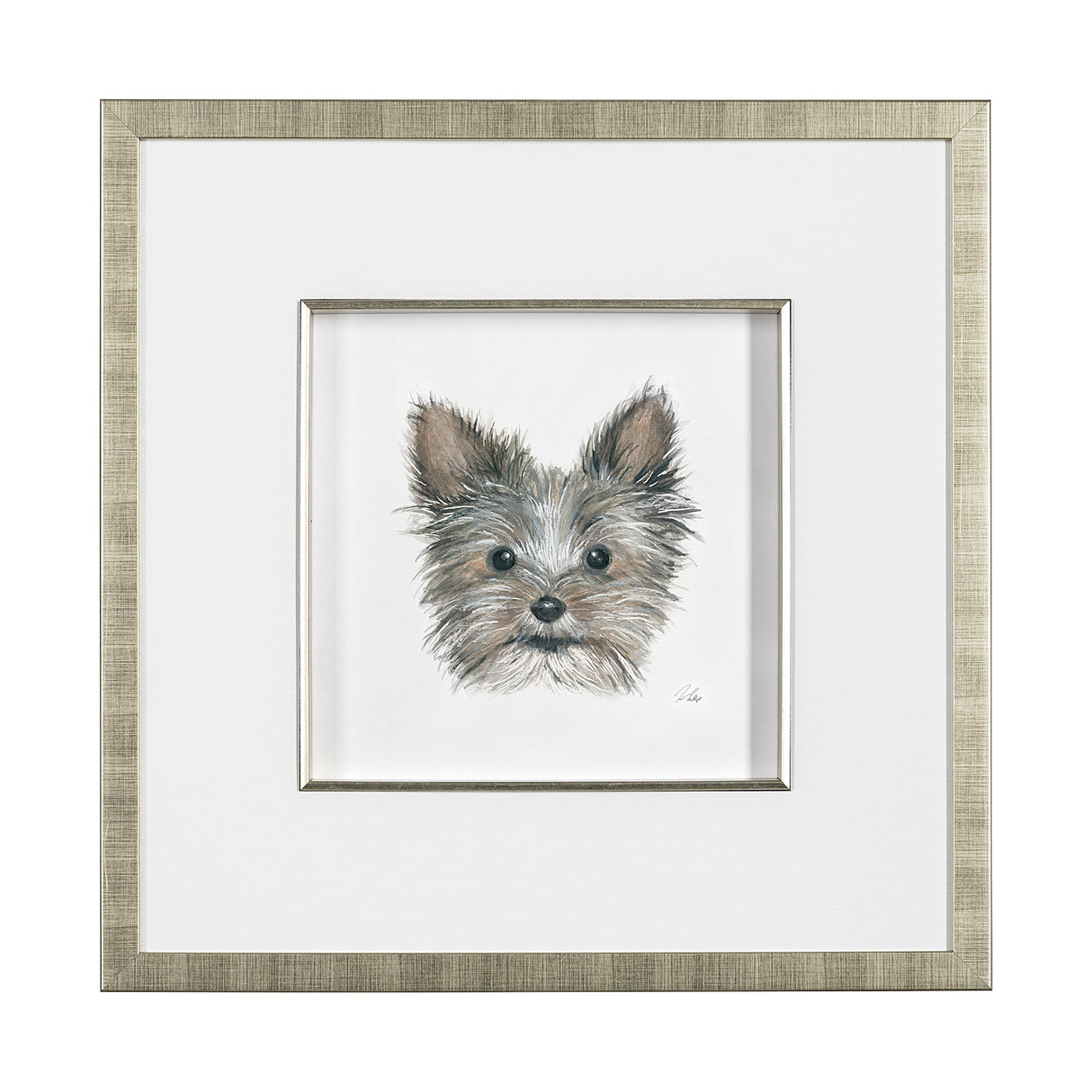 Eddie (Yorkie 1) by Mercana Studio a Hand Embellished Textured Framed Art Print Matted under Glass by Mercana at Eve Furniture