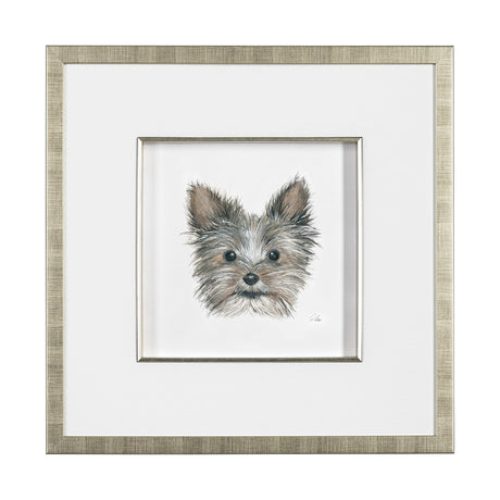 Eddie (Yorkie 1) by Mercana Studio a Hand Embellished Textured Framed Art Print Matted under Glass by Mercana at Eve Furniture