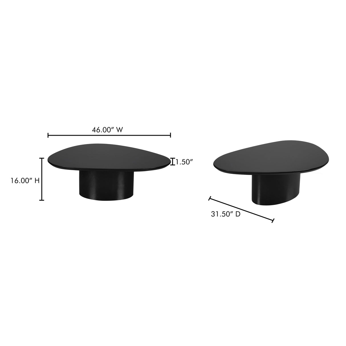 Eden Black Coffee Table by Moe's Home at Eve Furniture