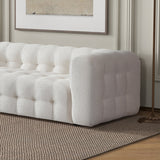 Eden Modern Tufted Chesterfield Cream Boucle Sofa by Ashcroft Imports at Eve Furniture