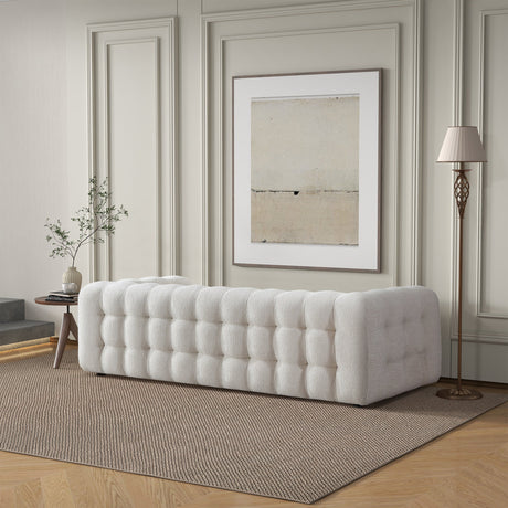 Eden Modern Tufted Chesterfield Cream Boucle Sofa by Ashcroft Imports at Eve Furniture