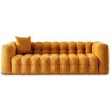 Eden Modern Tufted Chesterfield Boucle Fabric Sofa Burnt Orange