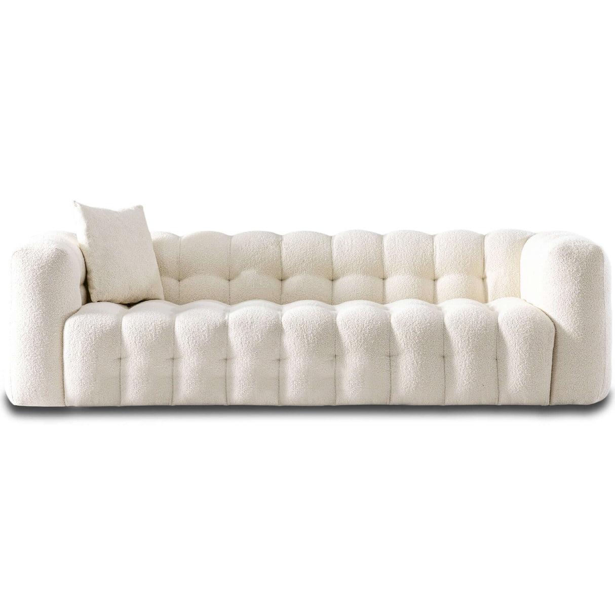 Eden Modern Tufted Chesterfield Boucle Fabric Sofa Cream