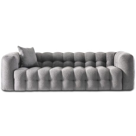 Eden Modern Tufted Chesterfield Boucle Fabric Sofa Cream