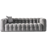Eden Modern Tufted Chesterfield Boucle Fabric Sofa Light Grey