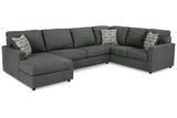 Edenfield Charcoal 3-Piece Left Arm Facing (LAF) Chaise Sectional by Ashley at Eve Furniture