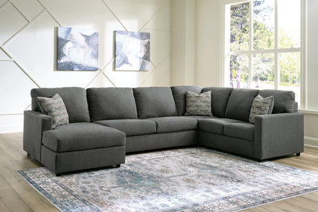 Edenfield Charcoal 3-Piece Left Arm Facing (LAF) Chaise Sectional by Ashley at Eve Furniture