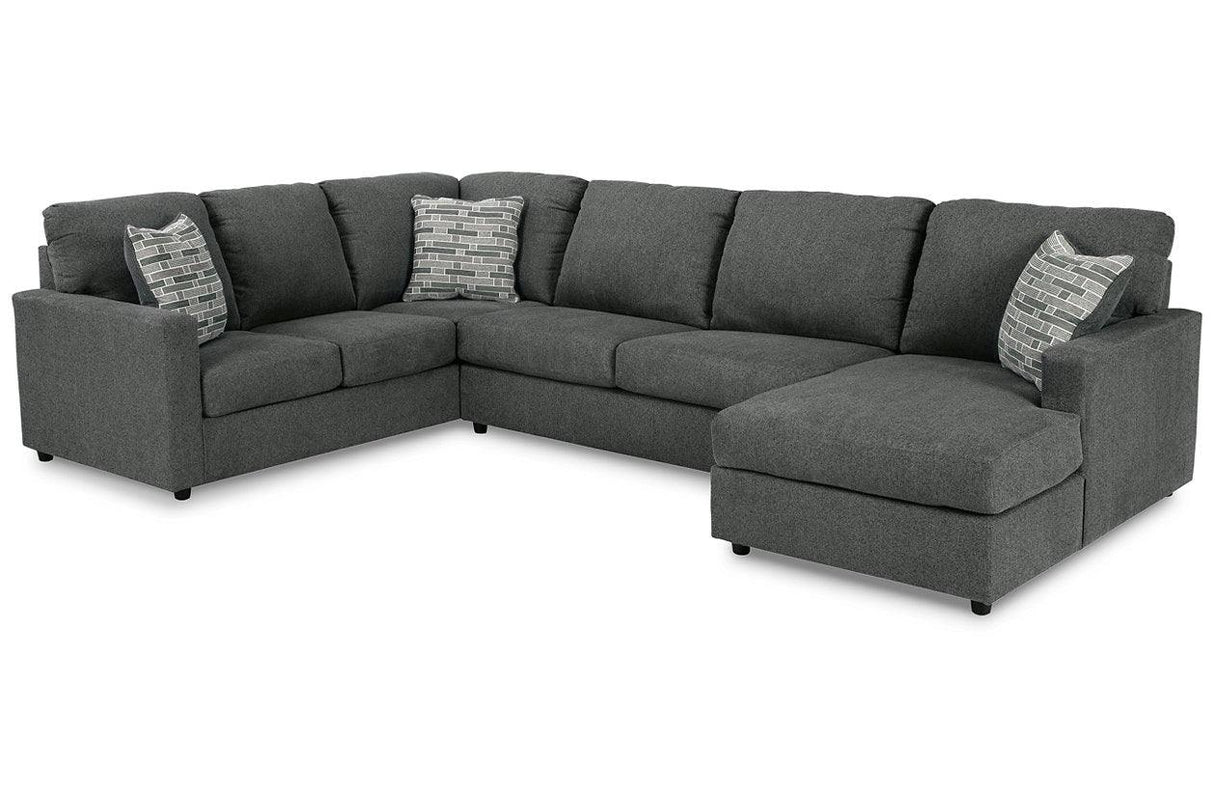 Edenfield Charcoal 3-Piece Right Arm Facing (RAF) Chaise Sectional by Ashley at Eve Furniture