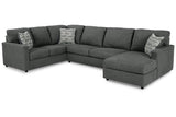 Edenfield Charcoal 3-Piece Right Arm Facing (RAF) Chaise Sectional by Ashley at Eve Furniture