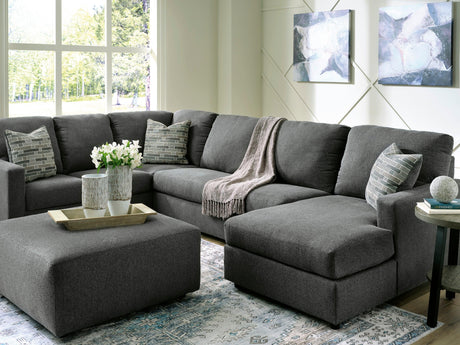 Edenfield Charcoal 3-Piece Right Arm Facing (RAF) Chaise Sectional by Ashley at Eve Furniture