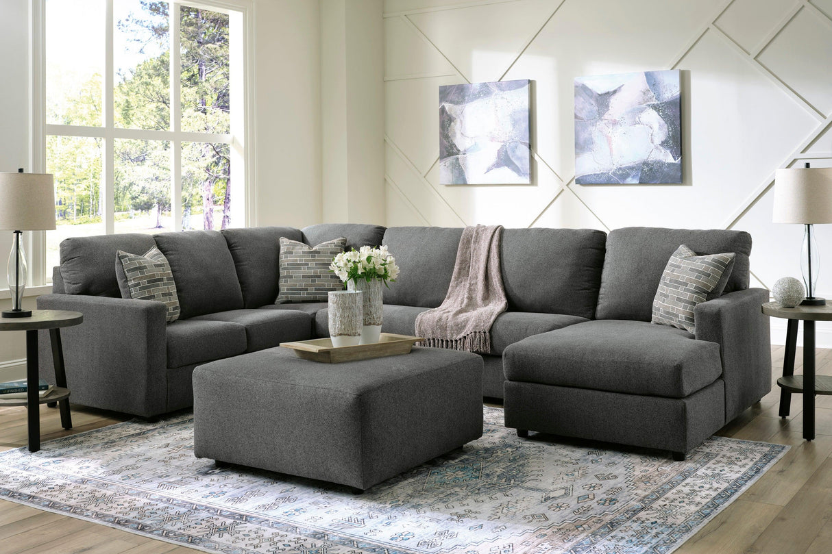 Edenfield Charcoal 3-Piece Right Arm Facing (RAF) Chaise Sectional by Ashley at Eve Furniture