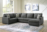 Edenfield Charcoal 3-Piece Right Arm Facing (RAF) Chaise Sectional by Ashley at Eve Furniture