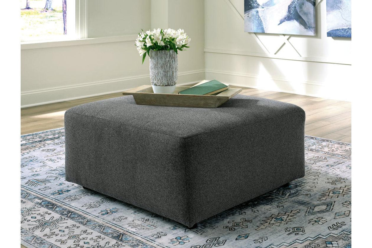 Edenfield Charcoal Oversized Accent Ottoman by Ashley at Eve Furniture