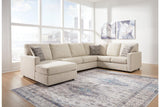 Edenfield Linen 3-Piece Left Arm Facing (LAF) Chaise Sectional by Ashley at Eve Furniture