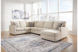 Edenfield Linen 3-Piece Right Arm Facing (RAF) Chaise Sectional by Ashley at Eve Furniture