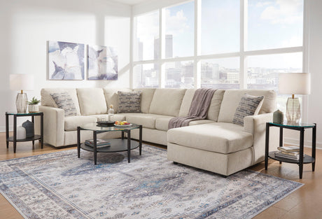 Edenfield Linen 3-Piece Right Arm Facing (RAF) Chaise Sectional by Ashley at Eve Furniture