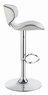 Edenton White/Chrome Upholstered Adjustable Height Bar Stools, Set of 2