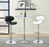 Edenton White/Chrome Upholstered Adjustable Height Bar Stools, Set of 2 by Coaster at Eve Furniture