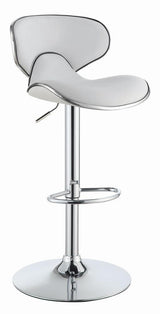 Edenton White/Chrome Upholstered Adjustable Height Bar Stools, Set of 2 by Coaster at Eve Furniture
