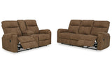 Edenwold Brindle Manual Reclining Sofa and Loveseat by Ashley at Eve Furniture