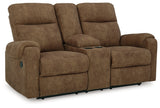 Edenwold Brindle Reclining Loveseat with Console