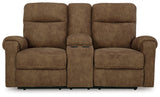 Edenwold Brindle Reclining Loveseat with Console