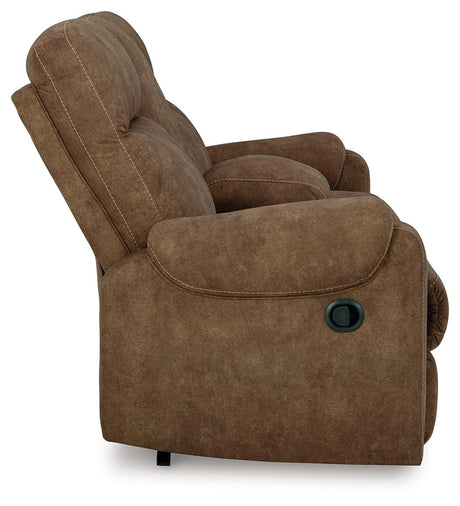 Edenwold Brindle Manual Reclining Loveseat with Console by Ashley at Eve Furniture