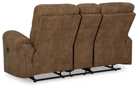 Edenwold Brindle Manual Reclining Loveseat with Console by Ashley at Eve Furniture