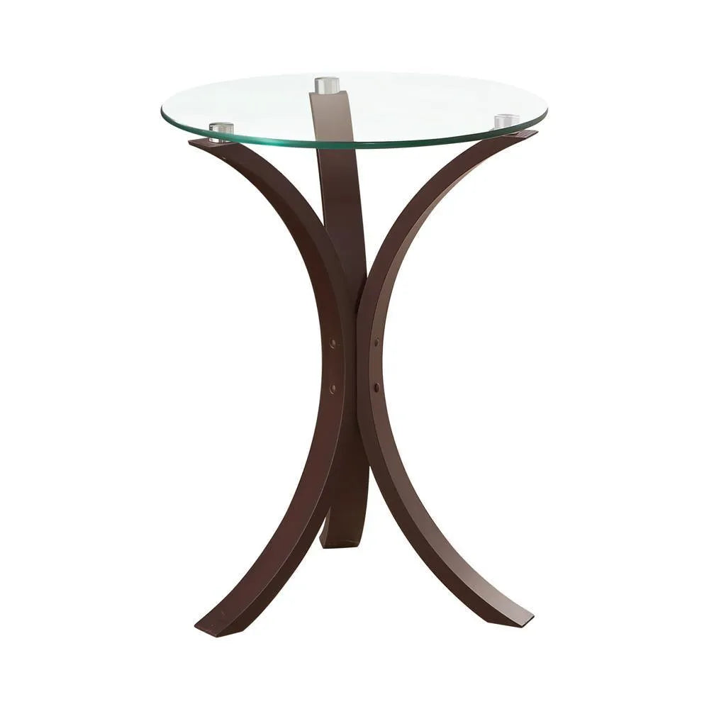 Edgar Cappuccino Round Accent Table by Coaster at Eve Furniture