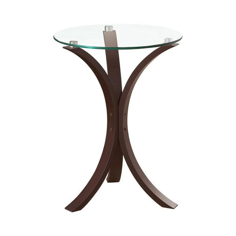 Edgar Cappuccino Round Accent Table by Coaster at Eve Furniture