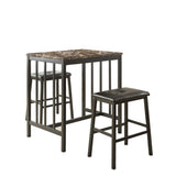Edgar Faux Marble 3-Piece Counter Height Set by Homelegance at Eve Furniture