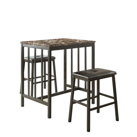 Edgar Faux Marble 3-Piece Counter Height Set by Homelegance at Eve Furniture