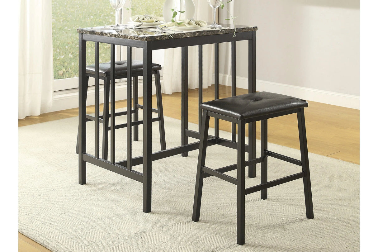 Edgar Faux Marble 3-Piece Counter Height Set by Homelegance at Eve Furniture