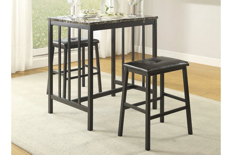 Edgar Faux Marble 3-Piece Counter Height Set by Homelegance at Eve Furniture